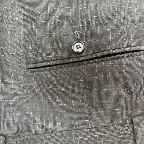 Gino Corelli black/white specs 2 piece pant suit, double breasted jacket, 42L - Picture 8 of 15